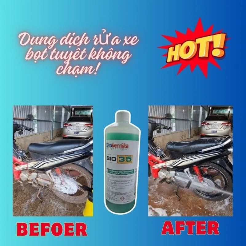 Dung dịch rửa xe bọt tuyết không chạm bio 35 - miễn ship