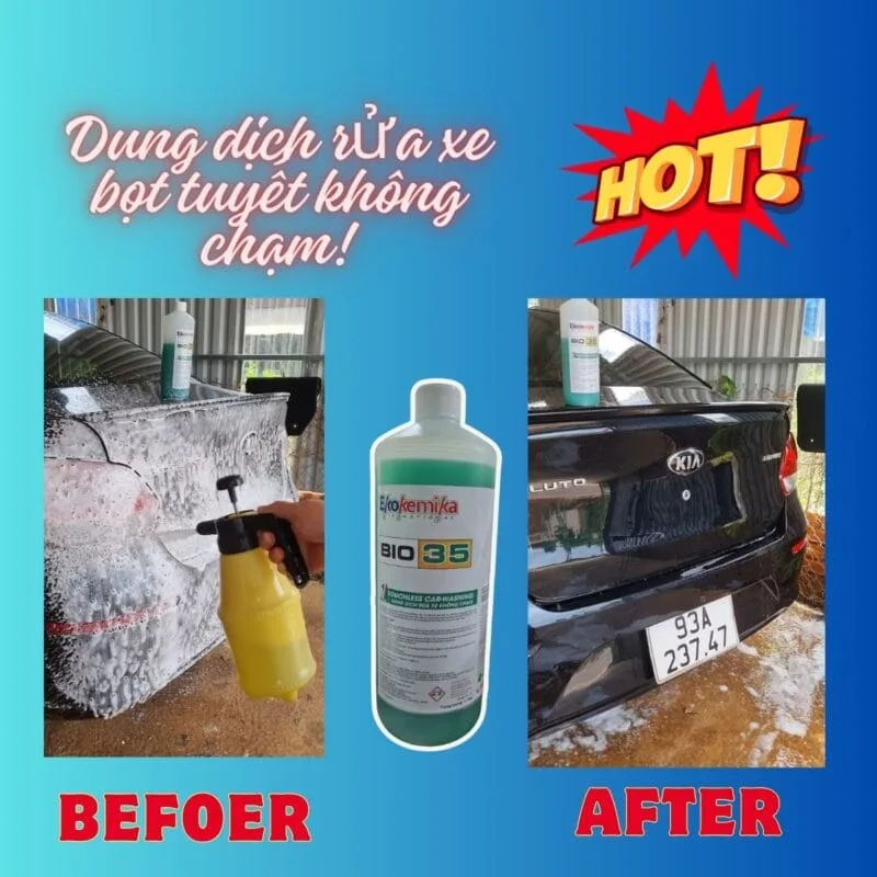 Dung dịch rửa xe bọt tuyết không chạm bio 35 - miễn ship