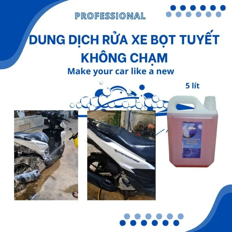 Dung dịch rửa xe bọt tuyết không chạm chuyên rửa SH, Vision 5 lít - miễn ship