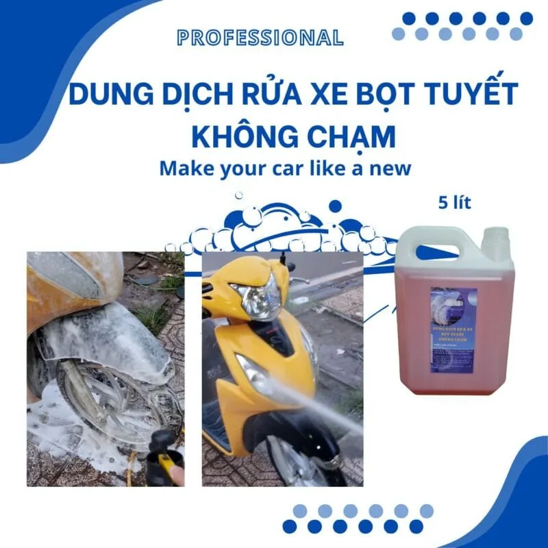 Dung dịch rửa xe bọt tuyết không chạm chuyên rửa SH, Vision 5 lít - miễn ship