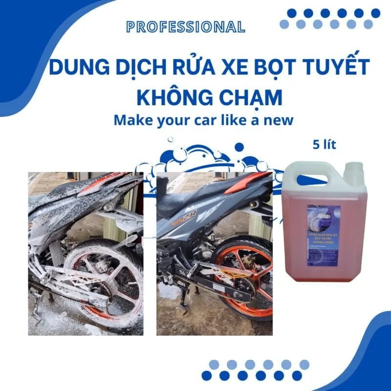 Dung dịch rửa xe bọt tuyết không chạm chuyên rửa SH, Vision 5 lít - miễn ship