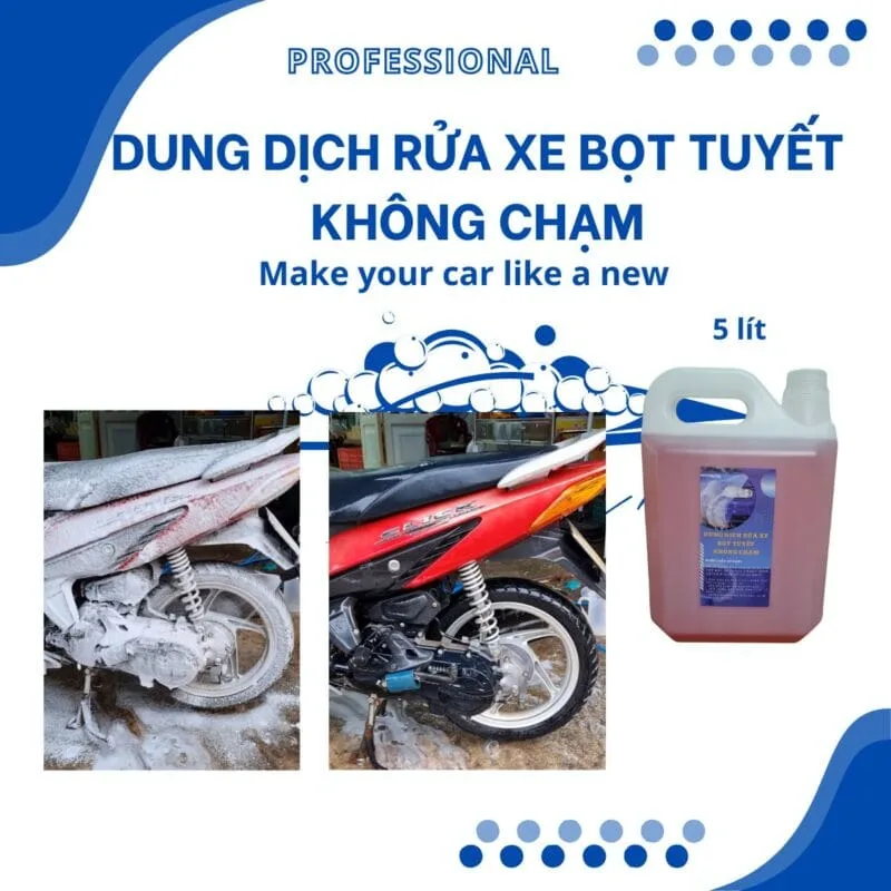 Dung dịch rửa xe bọt tuyết không chạm chuyên rửa SH, Vision 5 lít - miễn ship