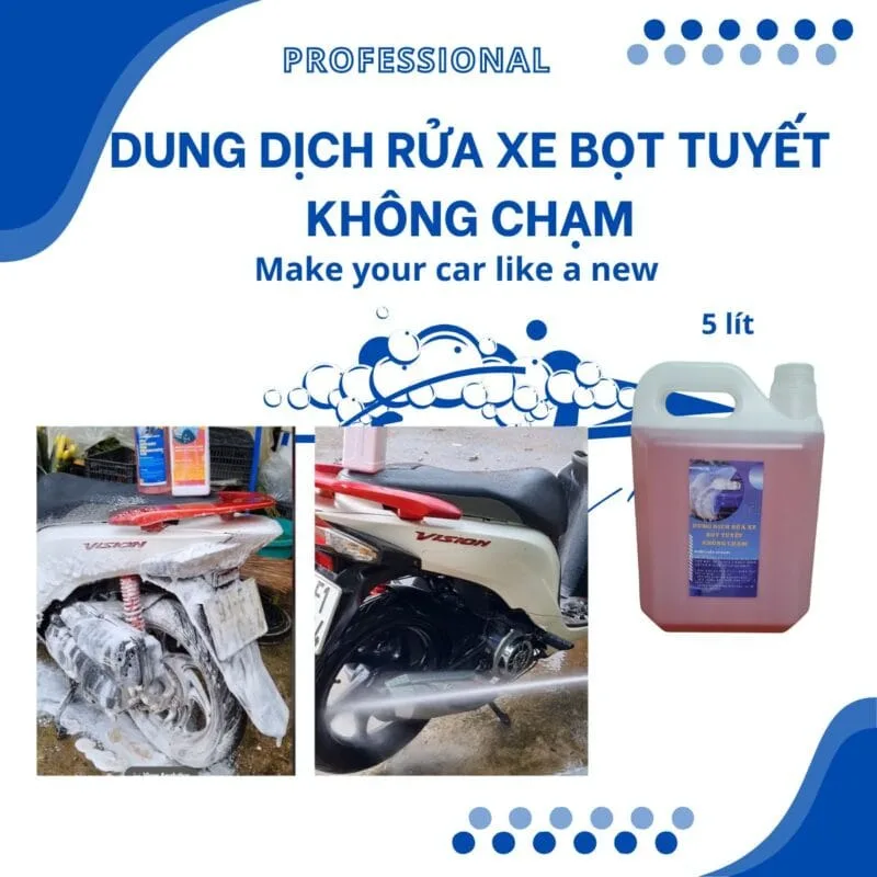 Dung dịch rửa xe bọt tuyết không chạm chuyên rửa SH, Vision 5 lít - miễn ship