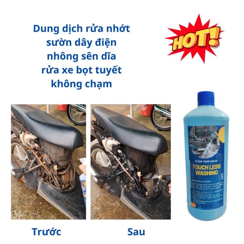Dung dịch rửa nhớt, rửa đất, rửa xe bọt tuyết không chạm miễn ship