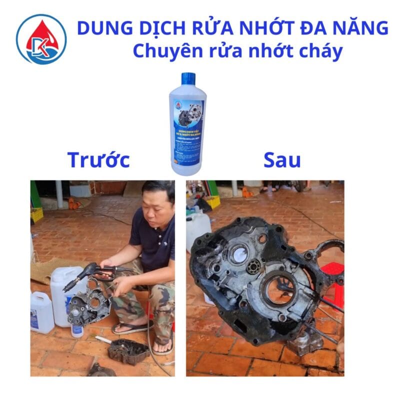 Combo rửa nhớt cháy đen trong lốc máy
