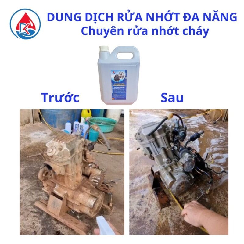 Combo rửa nhớt cháy đen trong lốc máy