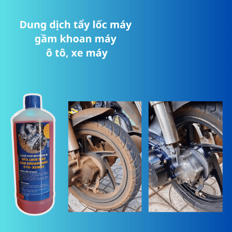 Dung dịch tẩy lốc máy  tẩy ố vàng, gầm khoan máy  ô tô, xe máy