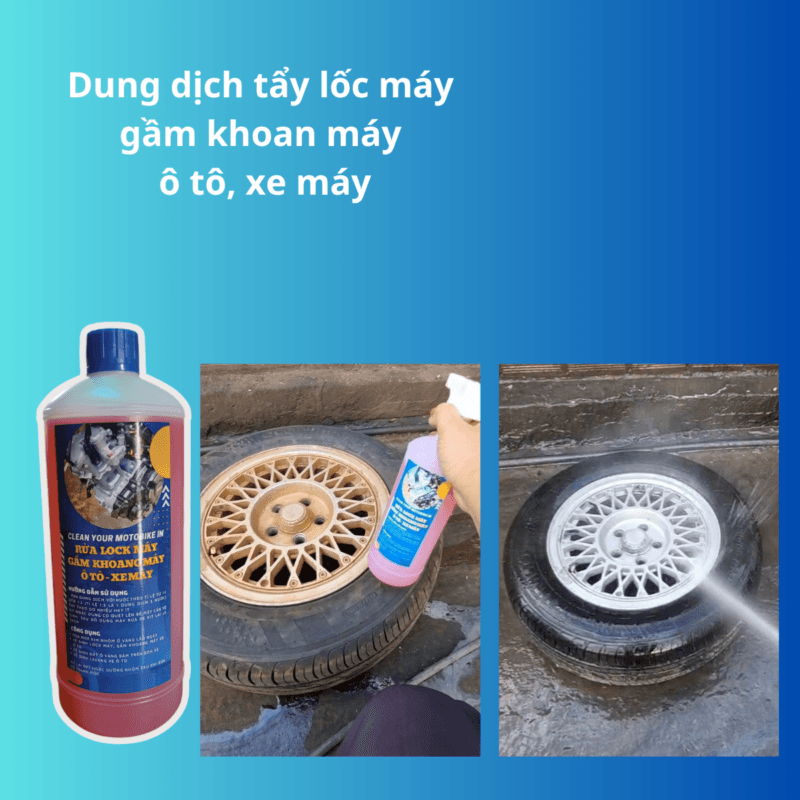 Dung dịch tẩy lốc máy  tẩy ố vàng, gầm khoan máy  ô tô, xe máy
