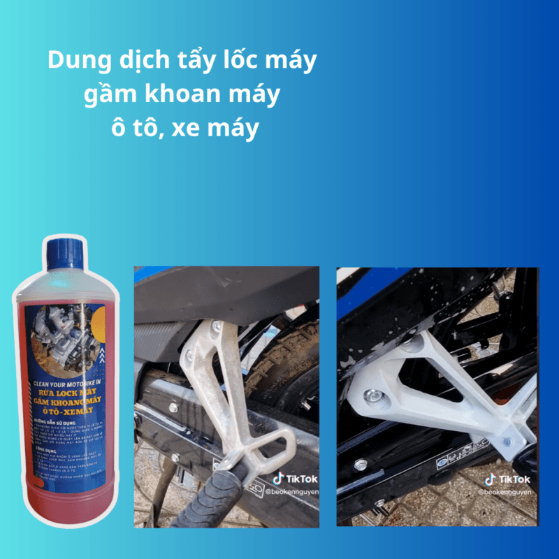 Dung dịch tẩy lốc máy  tẩy ố vàng, gầm khoan máy  ô tô, xe máy